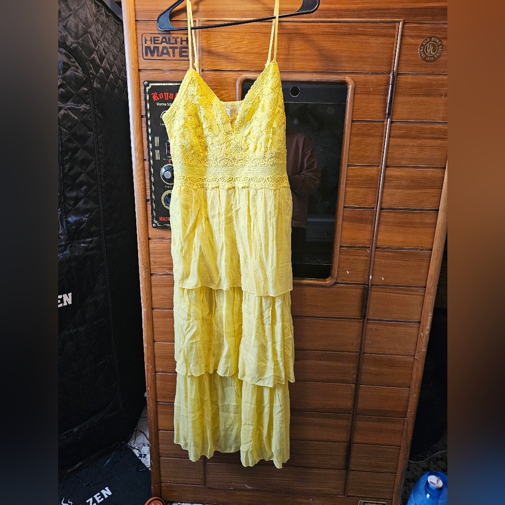 Yellow Lace Maxi Dress